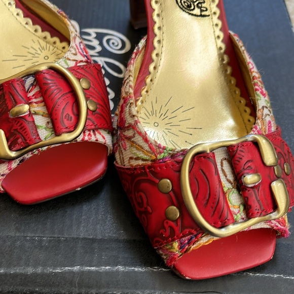 Naughty Monkey Scribble Dibble open toe pumps, GUC - Picture 2 of 6